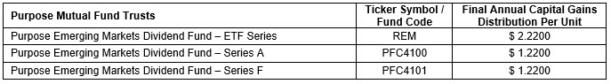 Purpose Mutual Fund Trusts