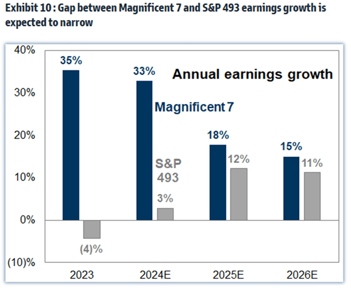 Magnificent 7 annual earnings growth