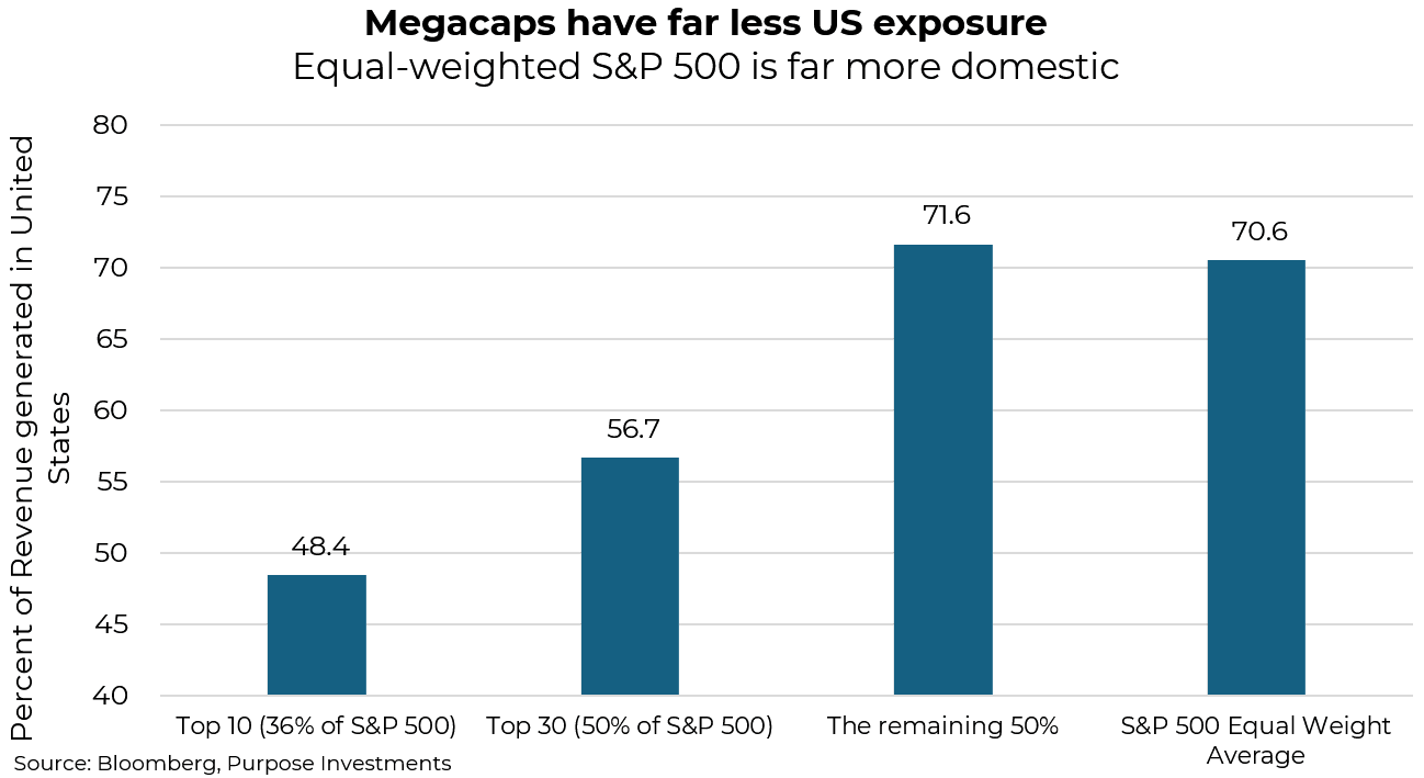 Megacaps have far less US exposure